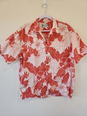 Two Palms XL Made in Hawaii Allover Print Tropical Floral Aloha Hawaiian